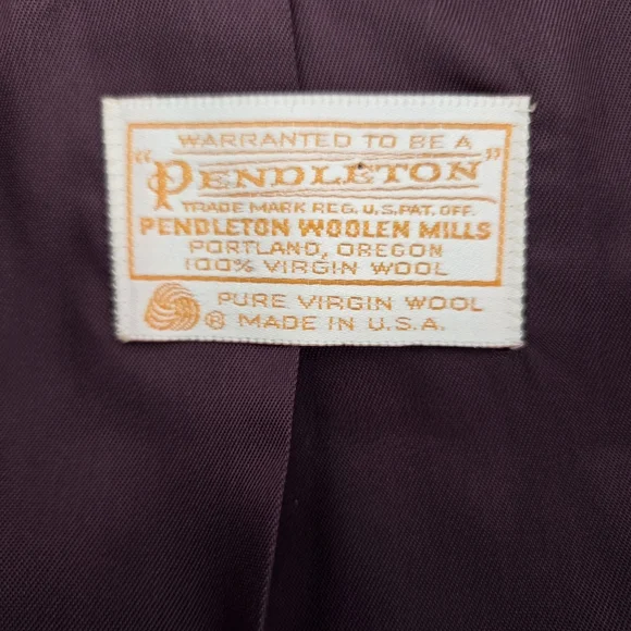 Vintage Pendleton Cropped Wool Jacket Made in USA Womens 12 Purple - Picture 6 of 9